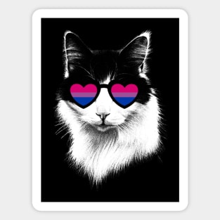 Bisexual Pride Flag Cat Sunglasses Magnet